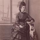 Young woman with greyhound